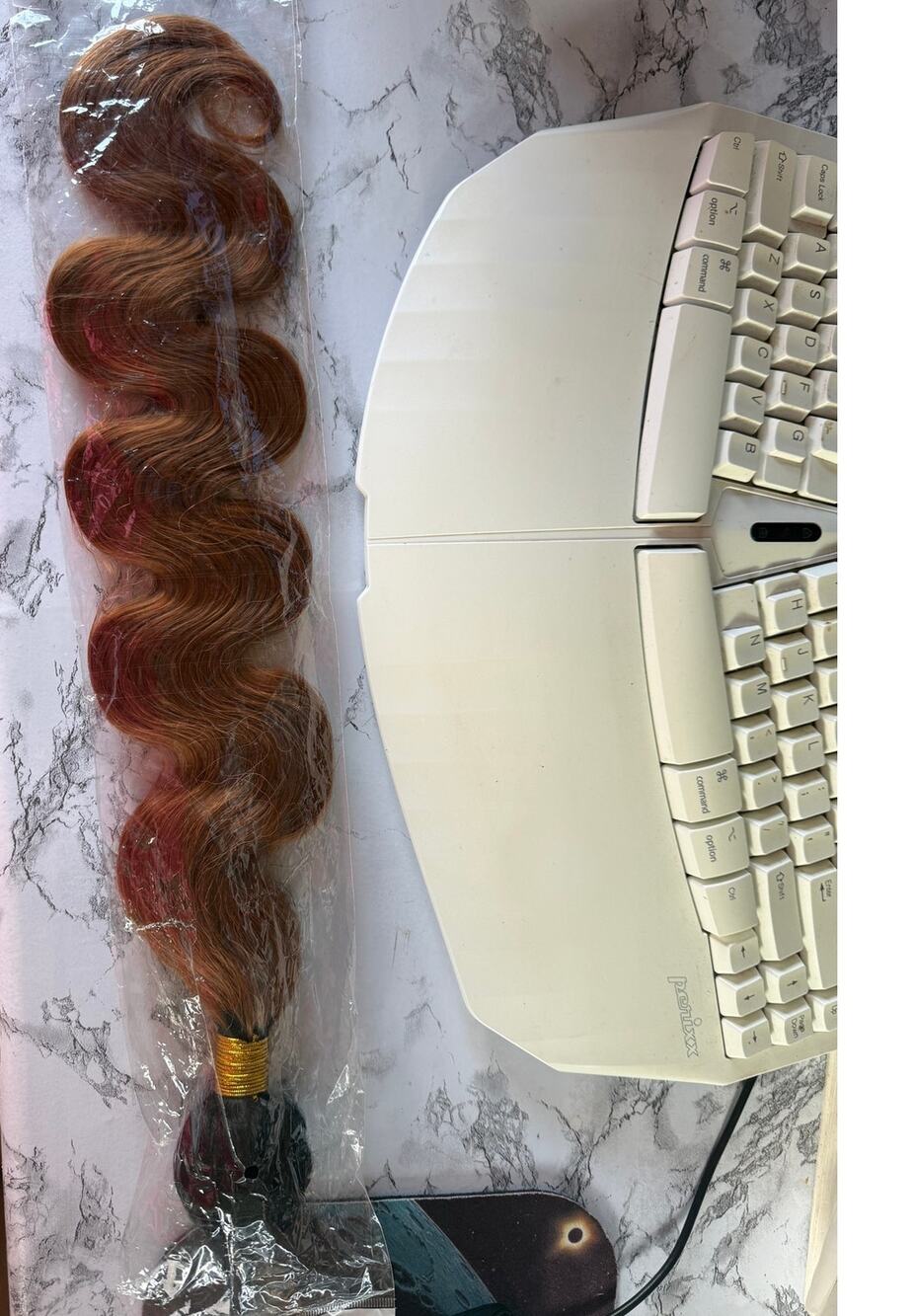 SKU3320 24-Inch Curly Auburn Hair Extensions / Wig Roll (New In Package)